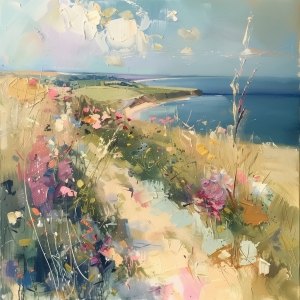 K&uuml;stenweg mit Wildblumen