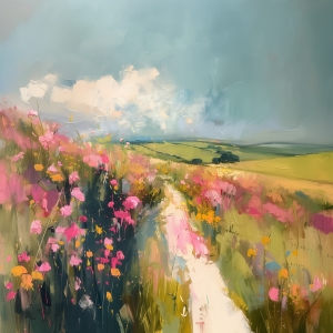 Sendero entre Flores Silvestres