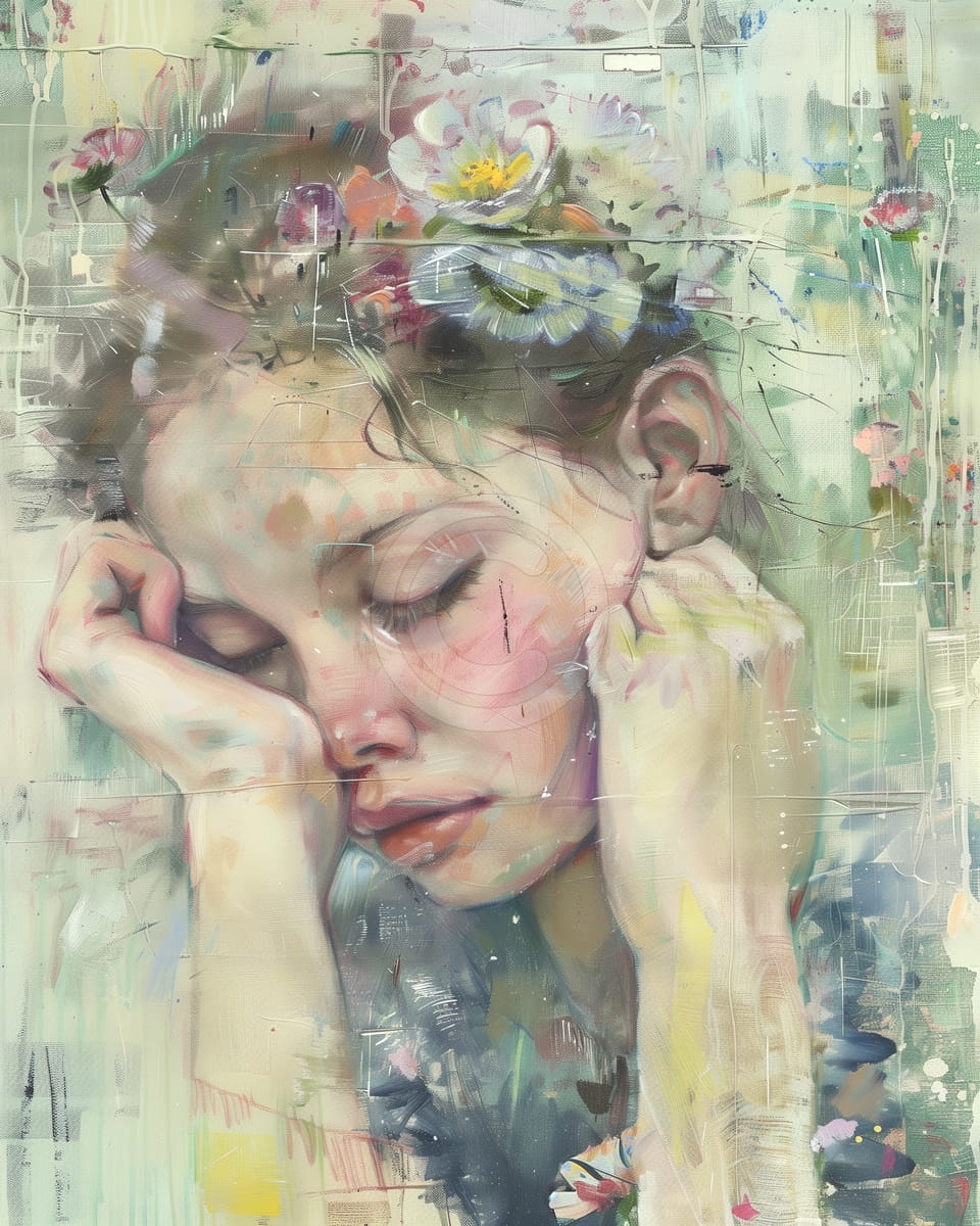 Chica con flores en el cabello