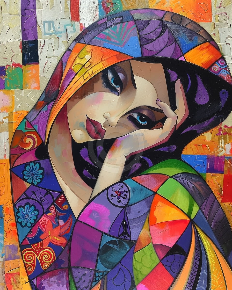 Donna con la mano sul viso