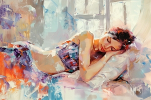 Mujer Durmiendo junto a la Ventana