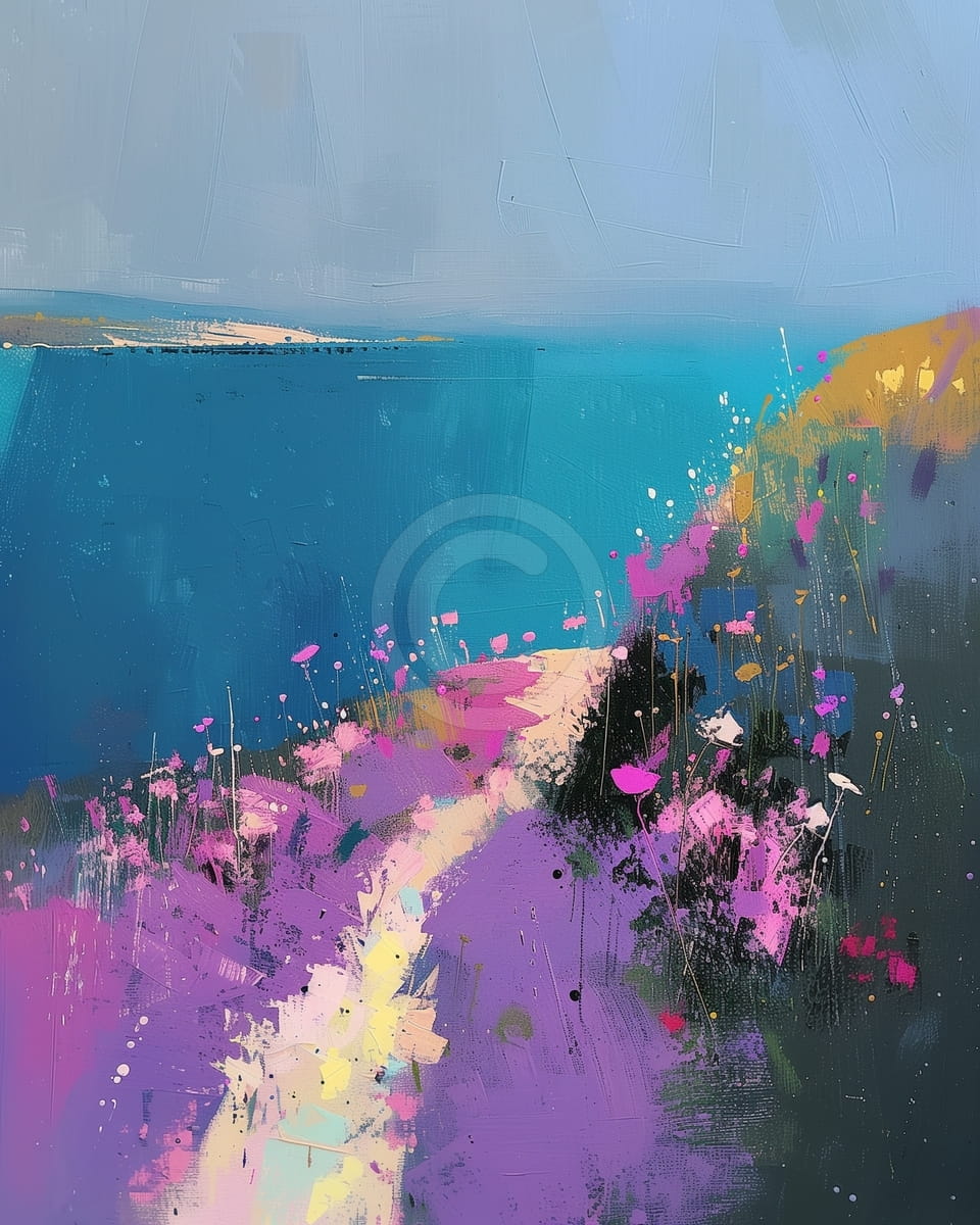 Camino Costero con Flores Silvestres