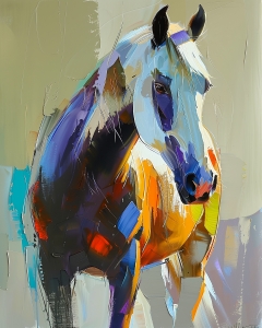 Cavallo Colorato con Pennellate Espressive