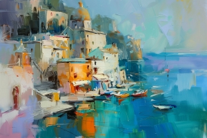 Positano sul Mare con Barche