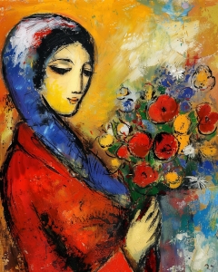 Frau mit Blumen