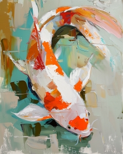 Koi-Fisch im Wasser