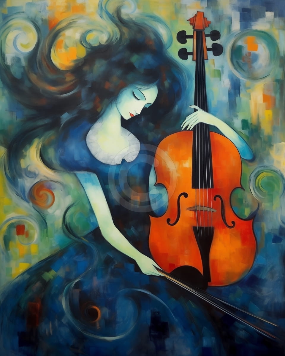 Femme jouant du violoncelle
