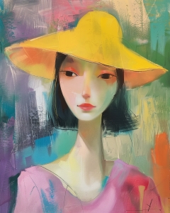 Femme au chapeau jaune