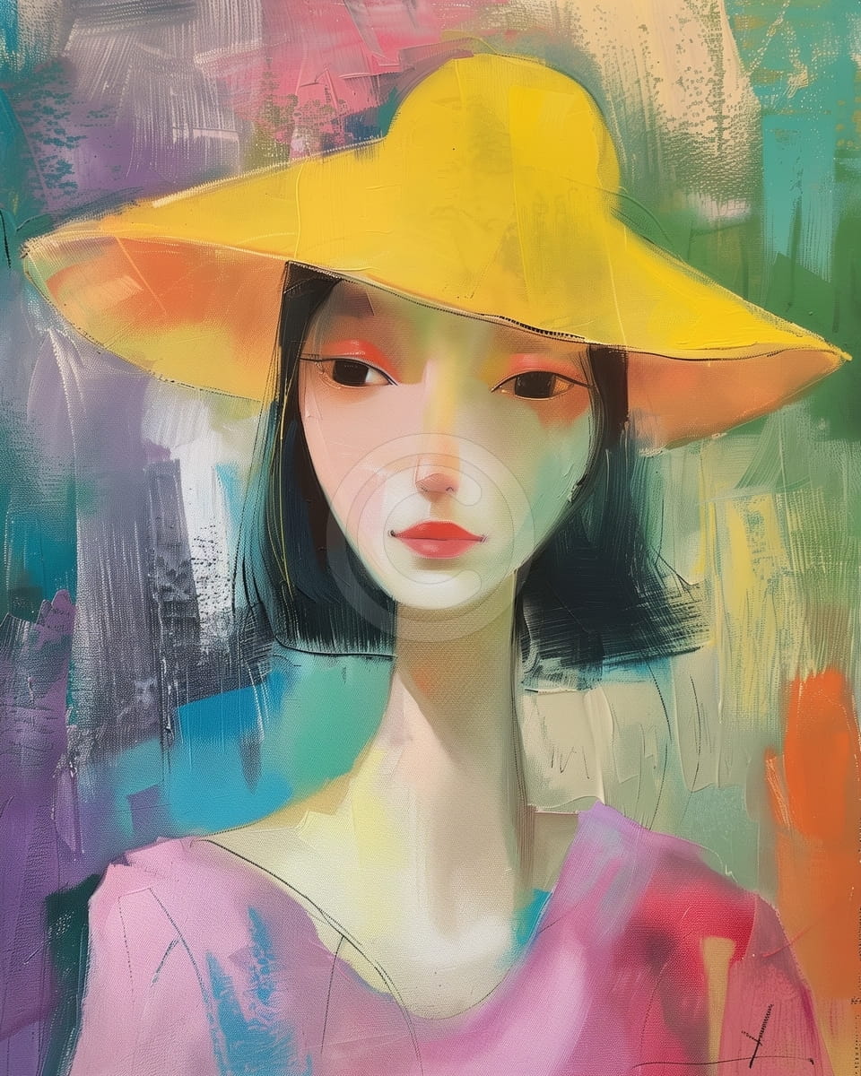 Femme au chapeau jaune