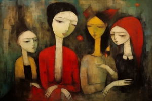 Quatre Femmes en Expression Abstraite