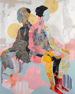 Portrait Double avec Motifs