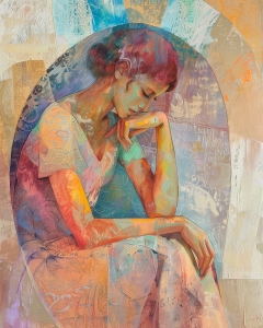 Seated Woman with Head Resting on Hand