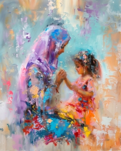 Mutter und Tochter Hand in Hand