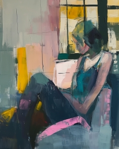 Mujer Leyendo junto a la Ventana