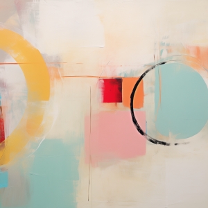 Kreise und Quadrate auf Sanftem Hintergrund