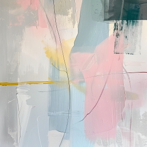 Sanfte Linien über Nebligen Pastelltönen