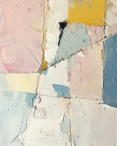 Strukturierte Blöcke in Rosa, Gelb und Blassblau