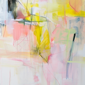 Yellow and Pink Layers with Fine Lines and Soft Blending