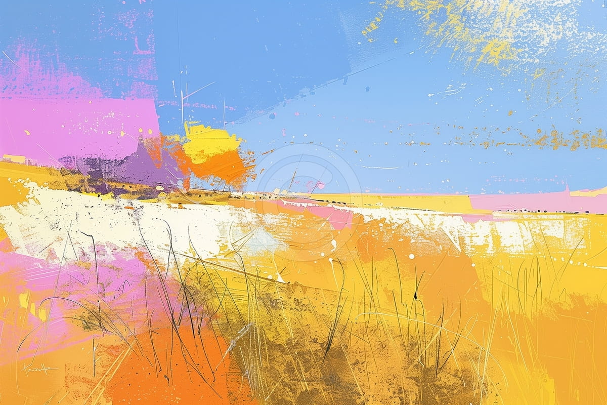 Ciel Bleu sur Champs Jaunes