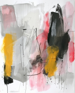 Coups de Pinceau Noirs, Jaunes et Roses