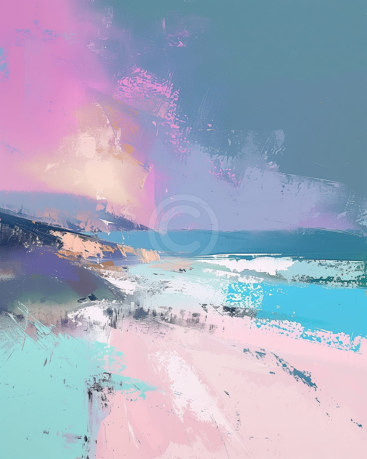 Rivage Rose et Mer Bleue
