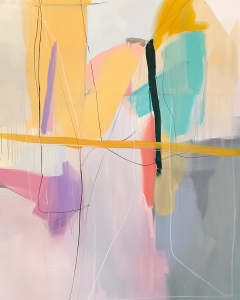 Yellow Stripe with Soft Shapes