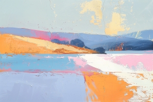 Lago Blu con Colline Gialle