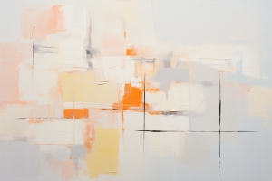 Soft Orange and Beige Blocks with Thin Black Lines