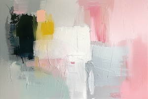 Bloques Verde Oscuro, Rosa y Amarillo sobre Fondo Texturizado