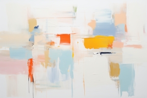 Touches Jaunes et Oranges sur Fond Pastel Clair