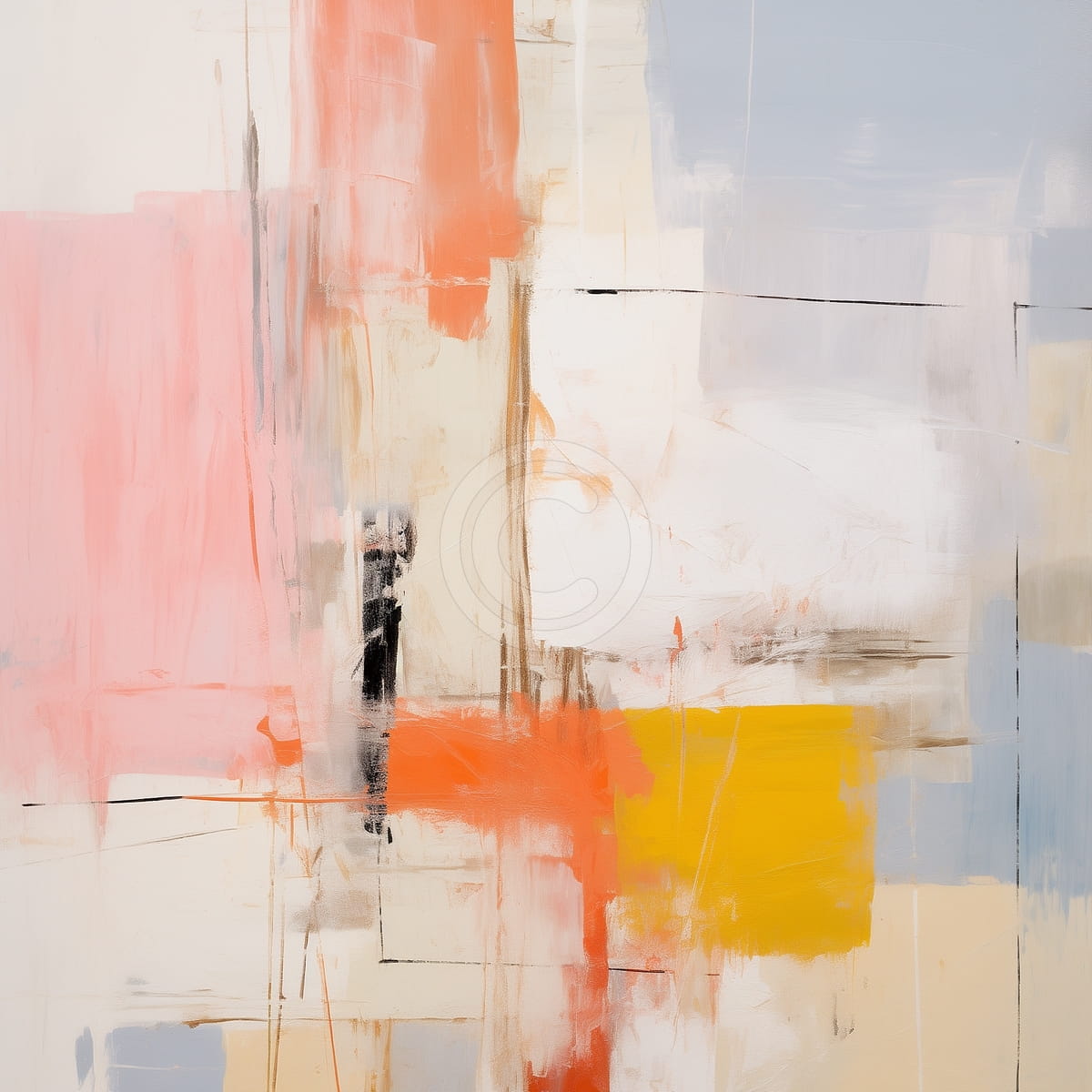 Ligne Orange Verticale avec Bloc Jaune