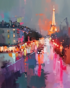 Tour Eiffel et Lumi&egrave;res de la Ville la Nuit