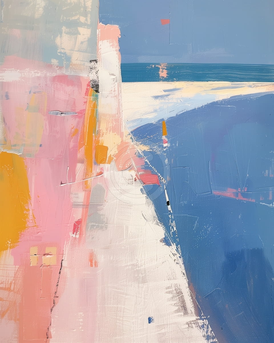Côte Abstraite avec Horizon Pastel