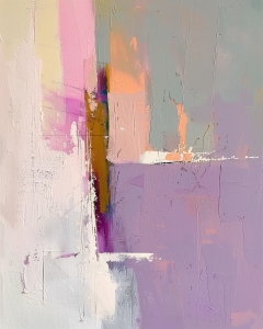 Ligne Verticale avec Lavande et Rose