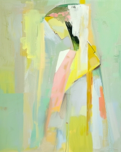Femme en silhouette jaune et verte