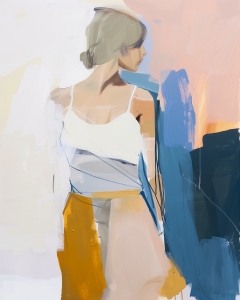 Femme en Haut Blanc de Dos