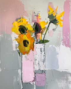 Tournesols dans deux vases