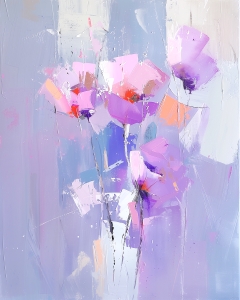 Abstrakte Lavendelblumen in einer Vase