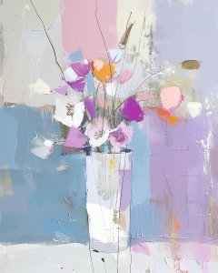 Fleurs D&eacute;licates dans un Verre Haut