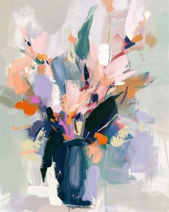 Bouquet Abstrait dans un Vase Sombre