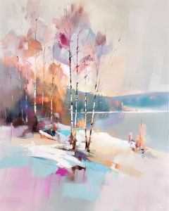 Birch Trees in Winter Light