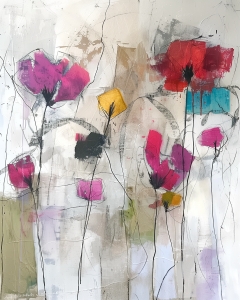 Fleurs Color&eacute;es sur Fond Blanc