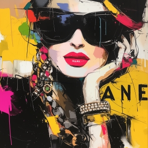 Frau mit Sonnenbrille und Schmuck