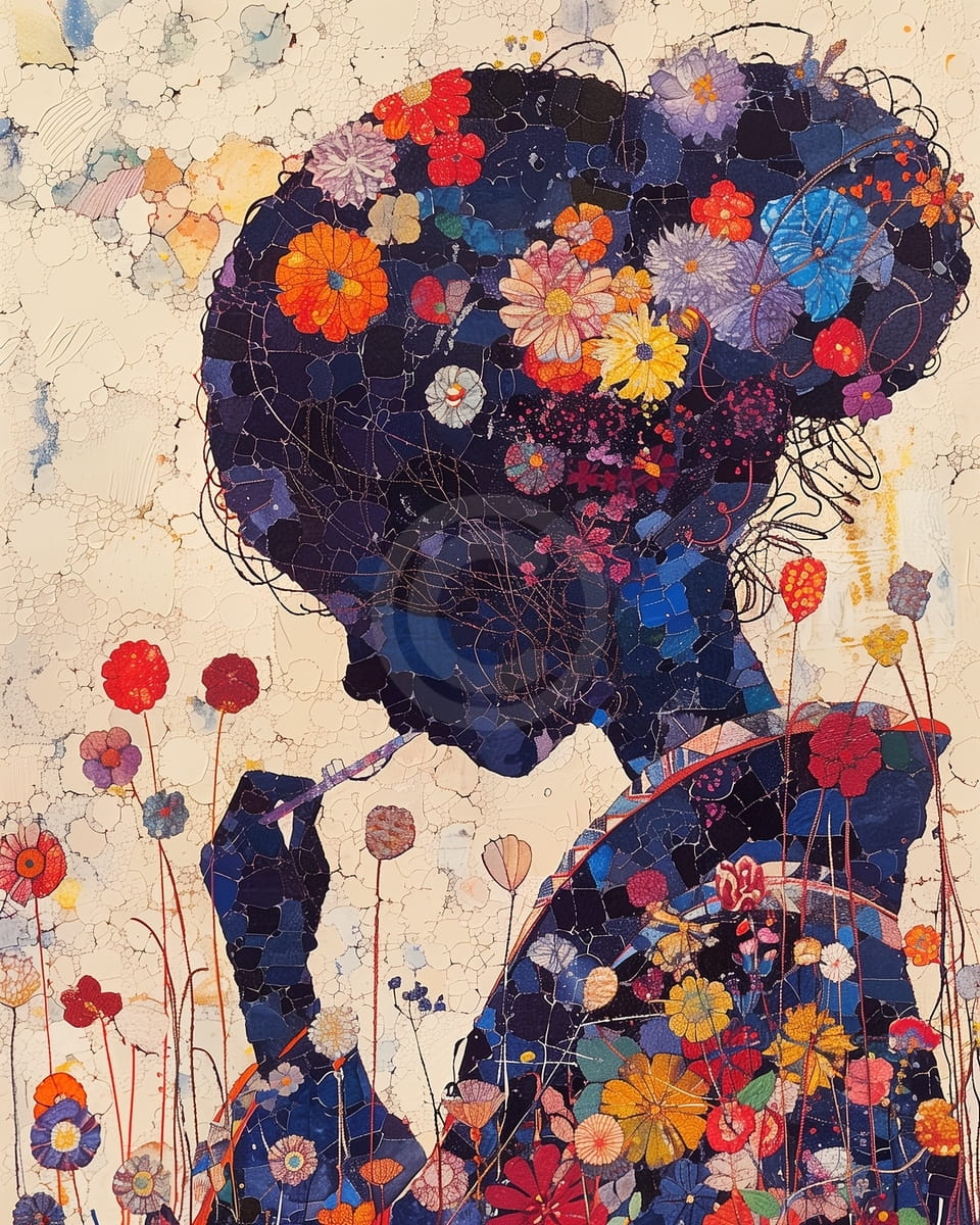 Silueta con Flores