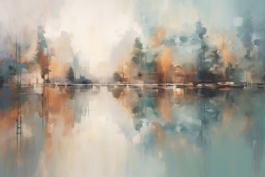 Alberi Riflessi nell&rsquo;Acqua Ferma