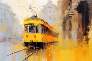Tram Giallo in Citt&agrave;