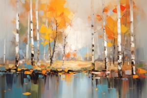 Abedules de Oto&ntilde;o junto al Agua