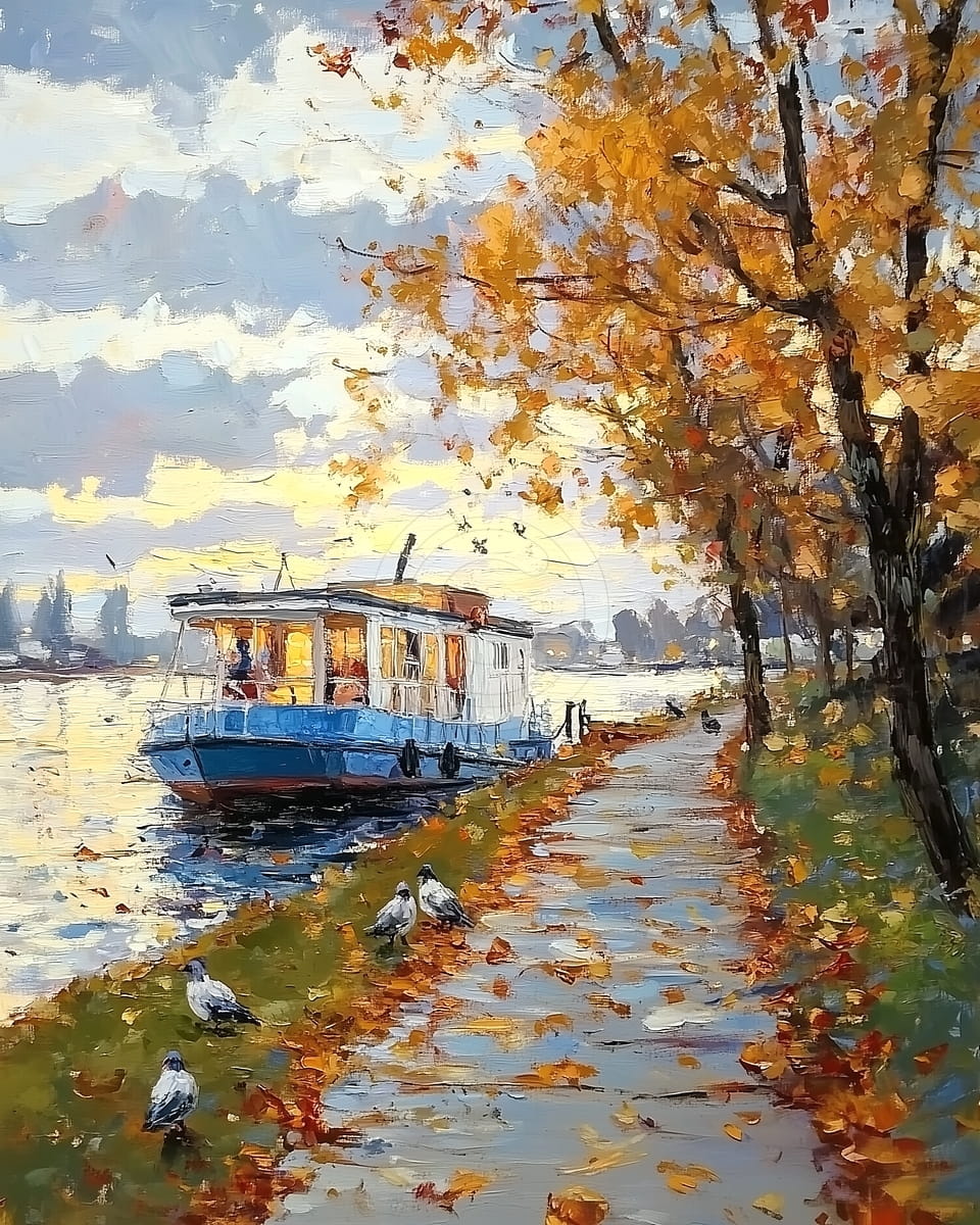 Promenade d'automne au bord de la rivière