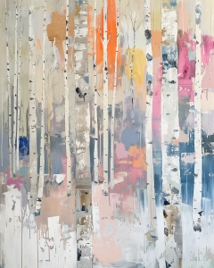 Birken im Farbenfrohen Wald