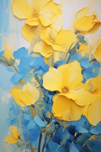 Yellow and Blue Flowers